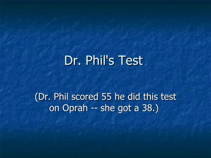 كتاب Dr. Phil Test