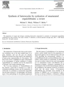 كتاب Synthesis of heterocycles by cyclization of unsaturated